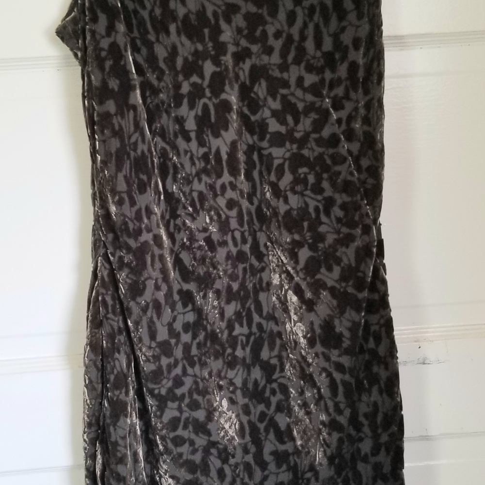 NWT Vtg Banana Republic Chocolate Brown Cut Velvet Leaves Bias Cut Slip Dress 0